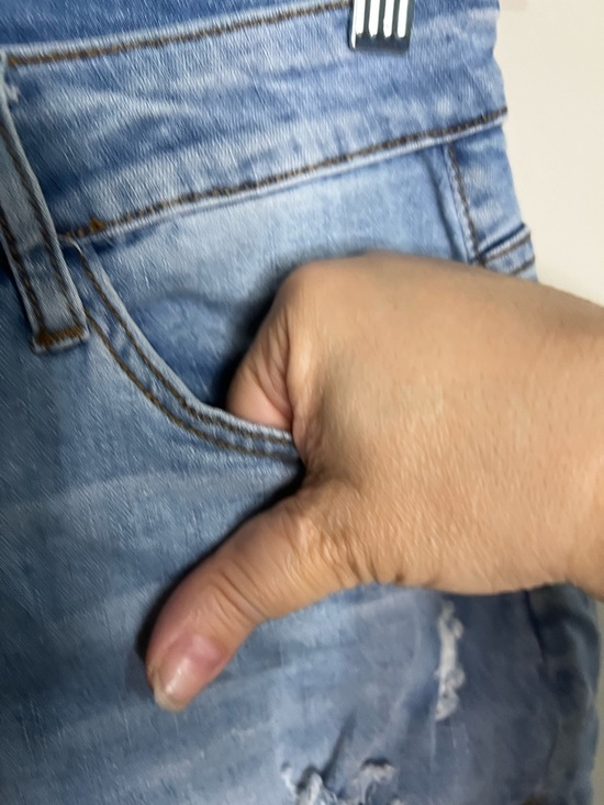 Kancan High Rise Distressed Raw Hem Denim Shorts - Picture 3 of 7